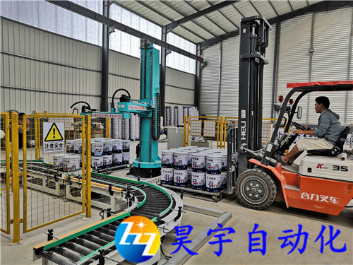 立柱码垛机桶装涂料码垛
